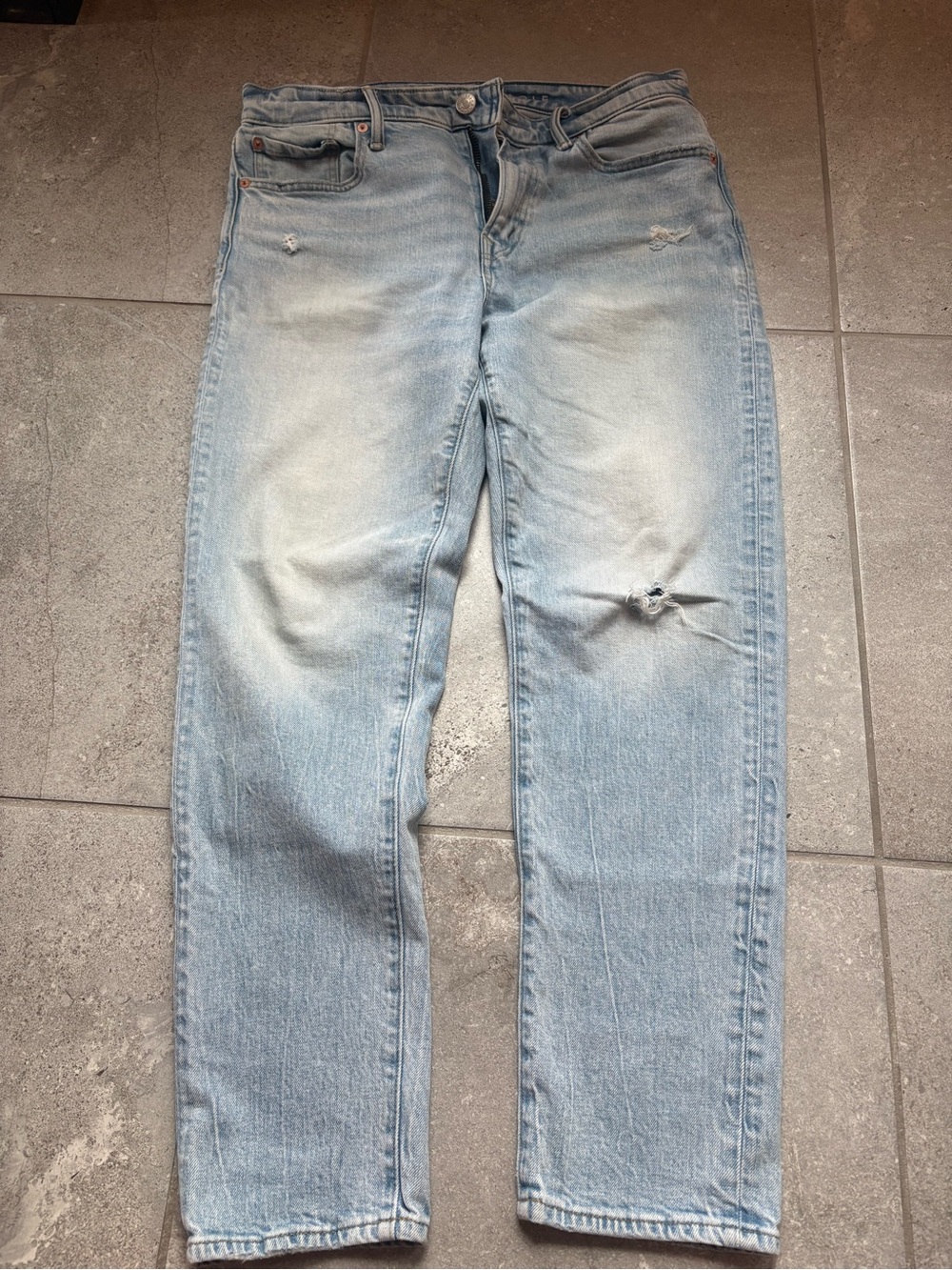 American Eagle Outfitters Light Blue Straight-Leg Jeans